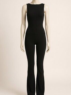 MASKERT Black Sleeveless Sports Jumpsuit Size L One Piece Activewear